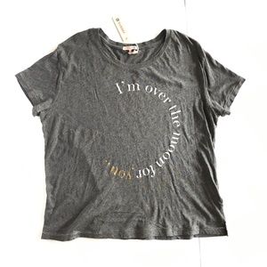 NEW Sundry Over The Moon Gray Short Sleeve Shirt